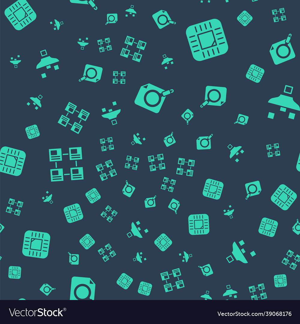 Set search concept with folder processor cpu vector image Set search concept with folder processor cpu