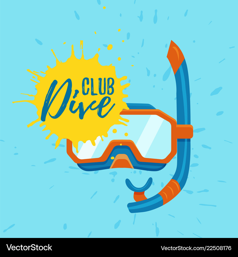 Snorkeling and diving center logo Royalty Free Vector Image