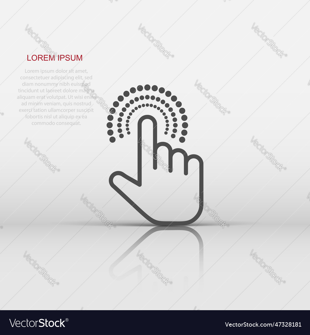 Click mouse icon in flat style pointer on white vector image Click mouse icon in flat style pointer on white