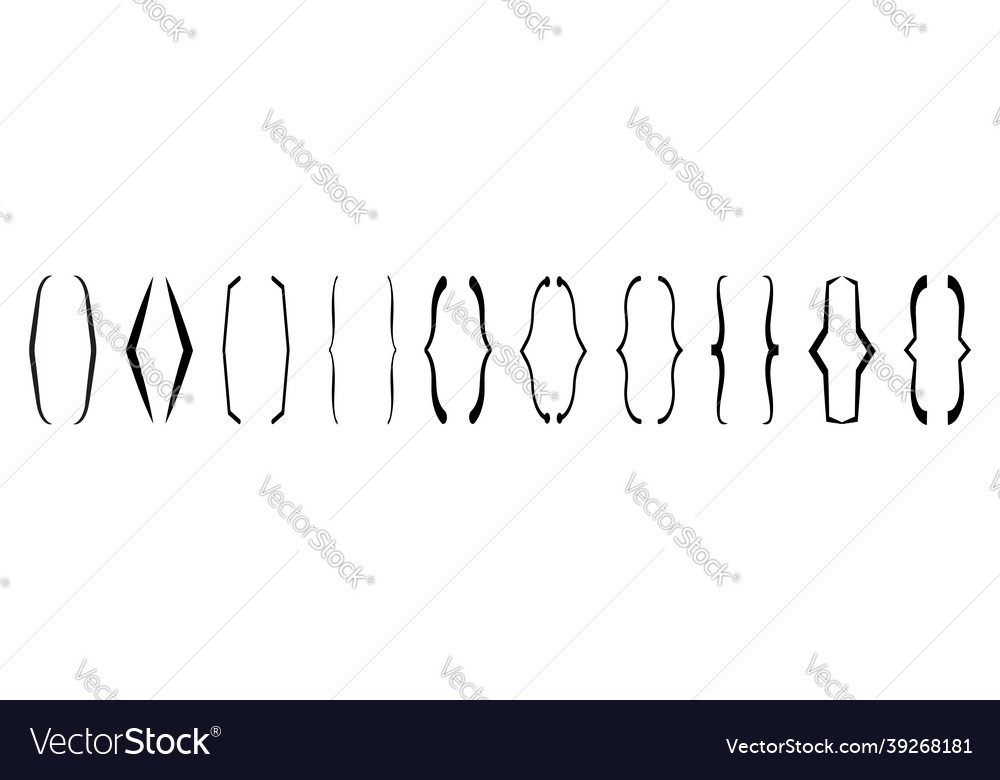 Curly brace set text brackets collection
