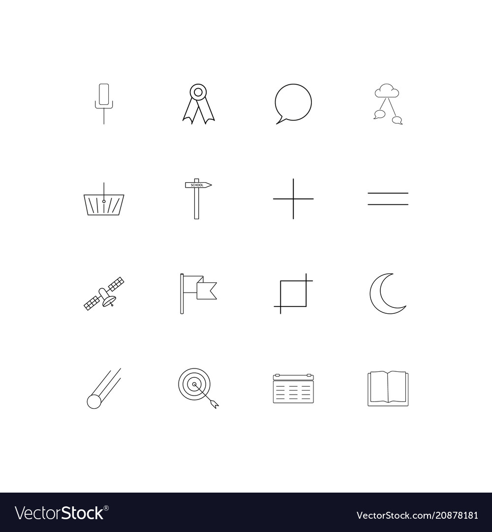 Education and science linear thin icons set