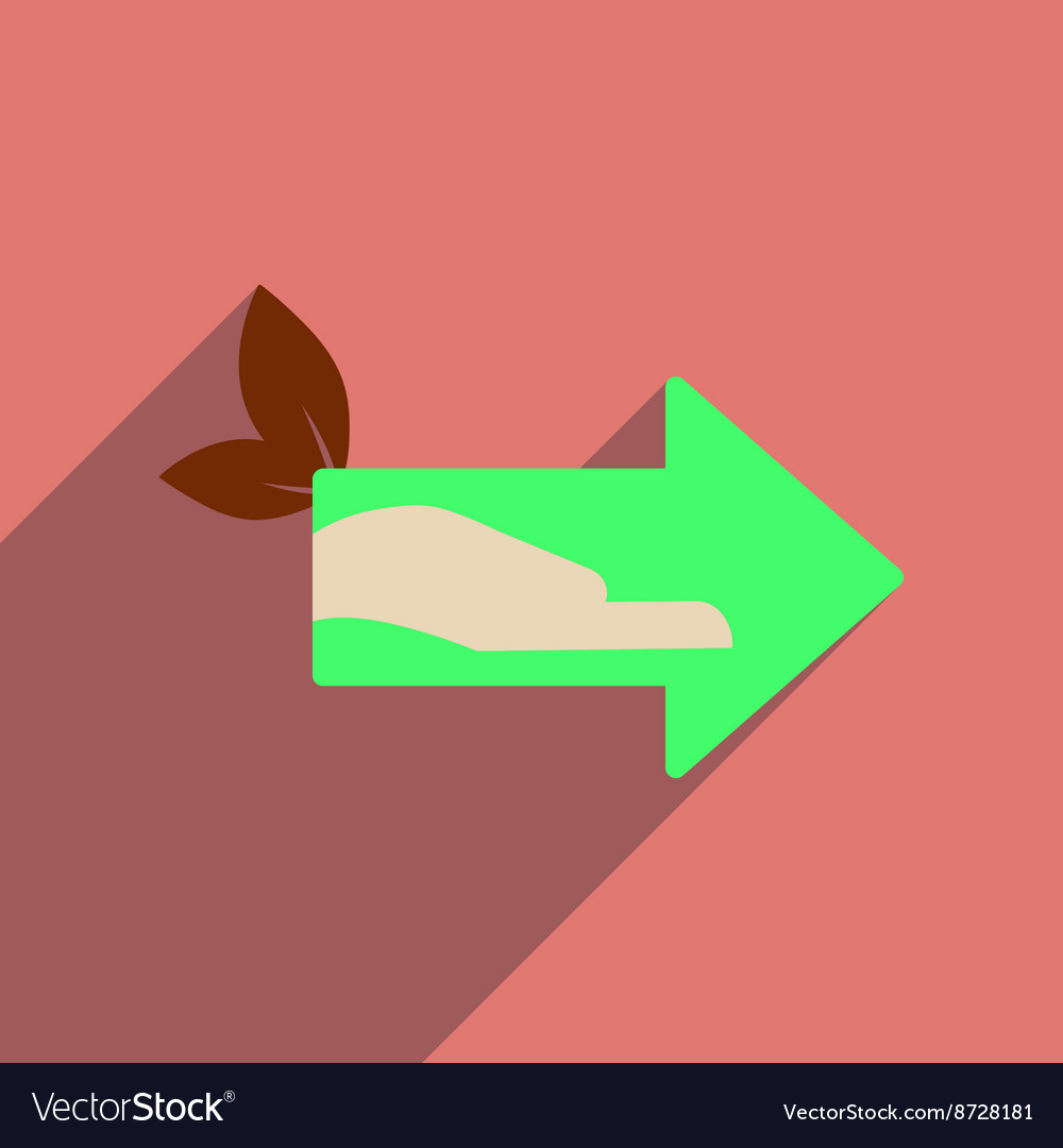 Flat web icon with long shadow eco arrow