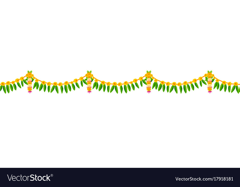 Flower Garland Decoration Toran For Happy Diwali Vector Image