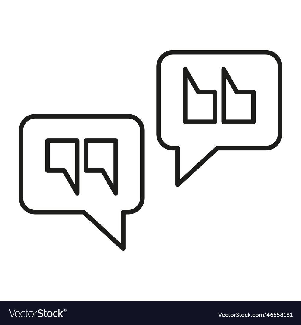 Messages with quotes chat dialogue bubble text vector image Messages with quotes chat dialogue bubble text