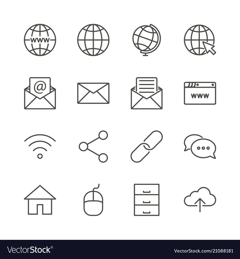 Network Icon Set - Line Style