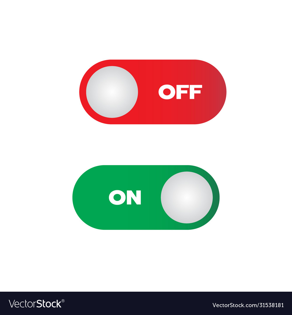 On and off toggle switch button red green