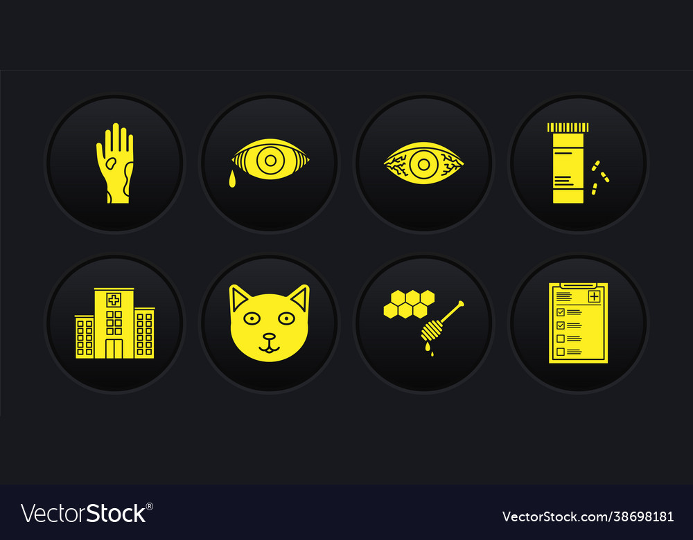 Set medical hospital building medicine bottle vector image Set medical hospital building medicine bottle
