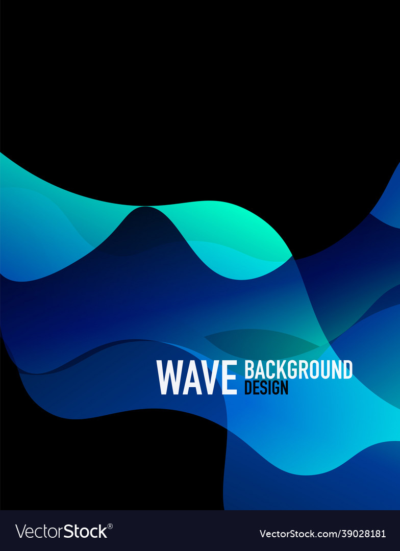 Vertical fluid gradient wave abstract background vector image Vertical fluid gradient wave abstract background