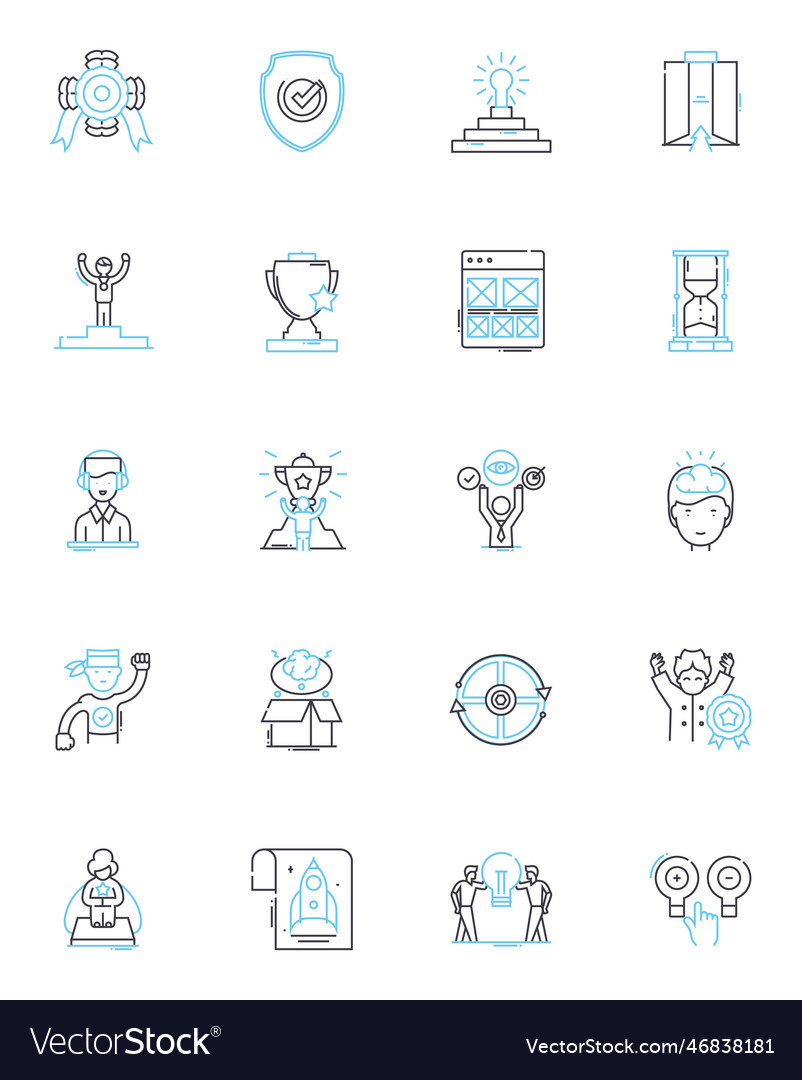 Work evolution linear icons set automation vector image Work evolution linear icons set automation