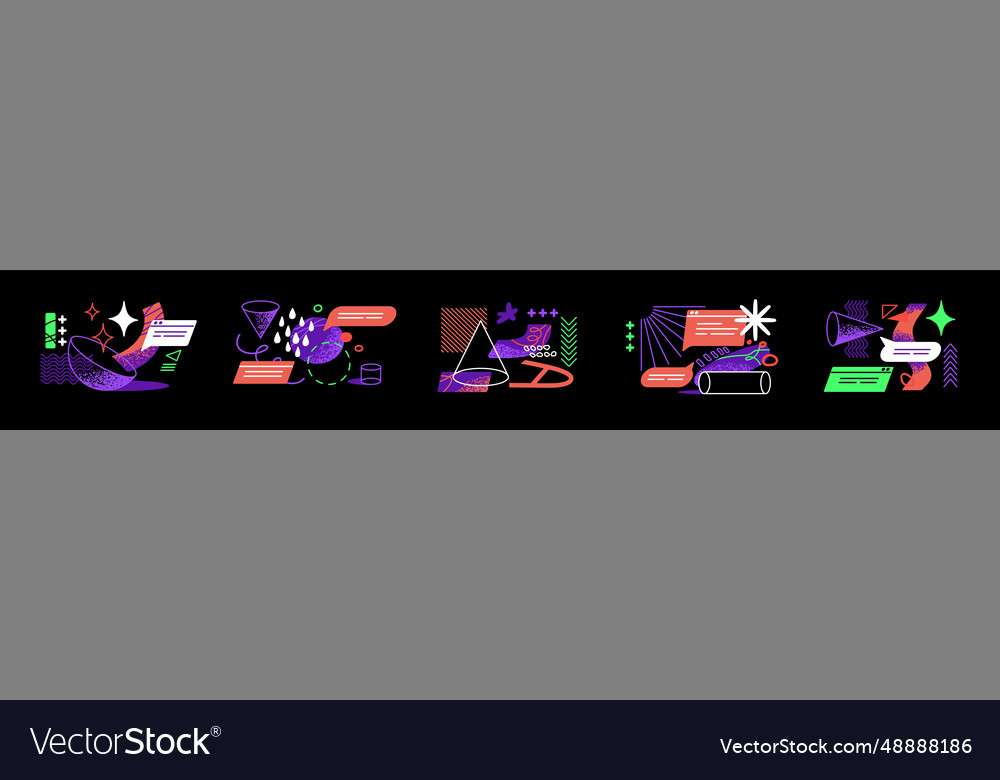 Abstract geometric shape set elements for chat vector image Abstract geometric shape set elements for chat