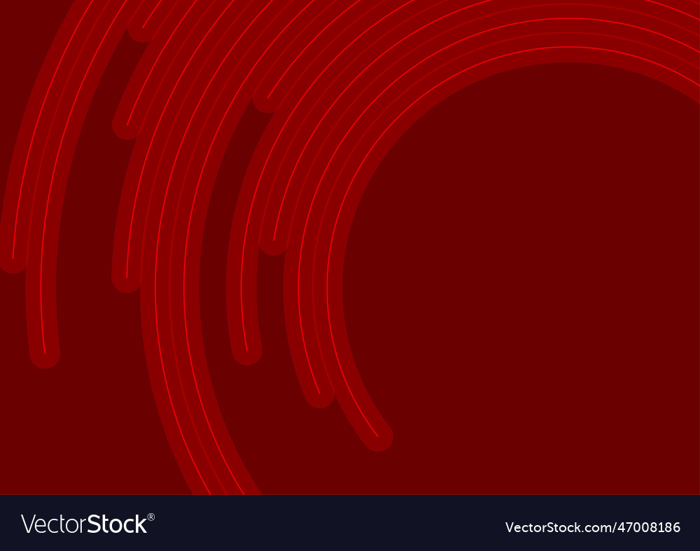 Bright red minimal round lines abstract vector image Bright red minimal round lines abstract