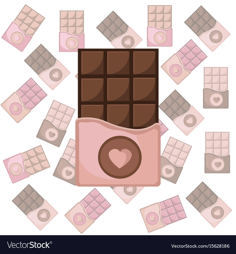 Chocolate bar set pattern background icon