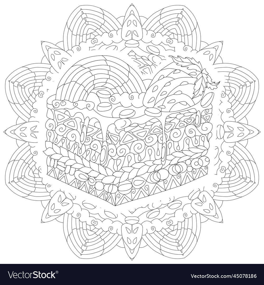 Decorative cake pattern on a patterned round