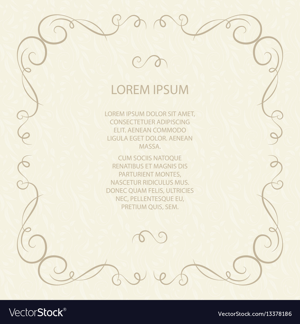 Decorative frame elegant element