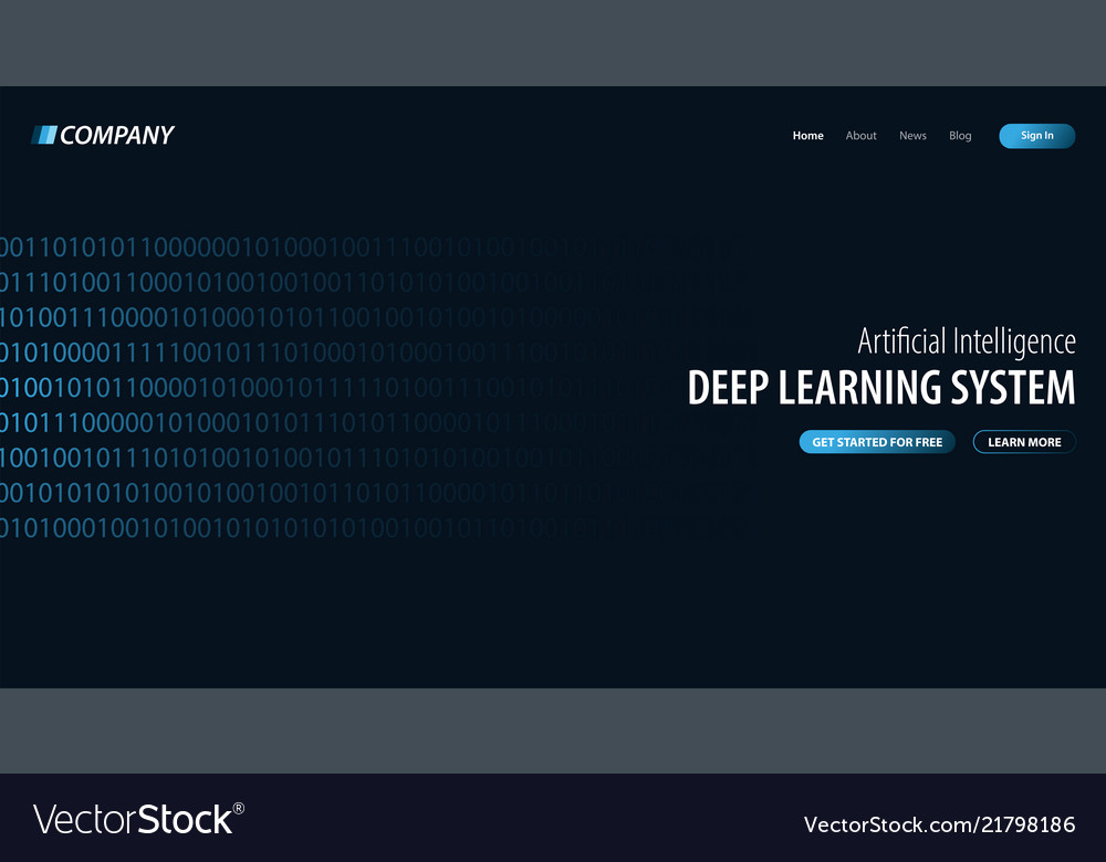 Deep learning system website or mobile app vector image Deep learning system website or mobile app