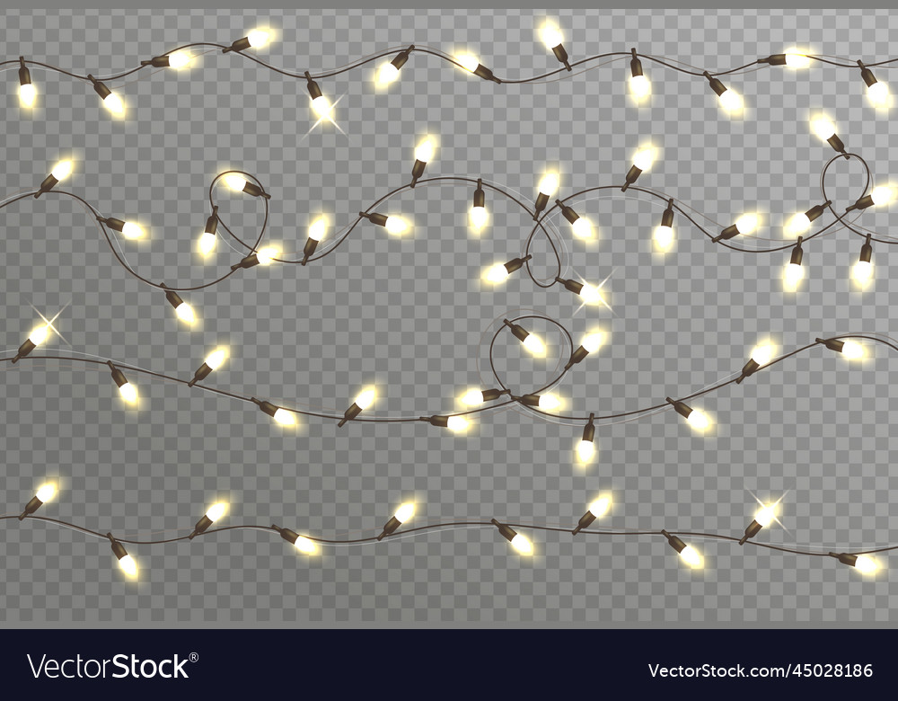 Light garlands realistic vector image Light garlands realistic