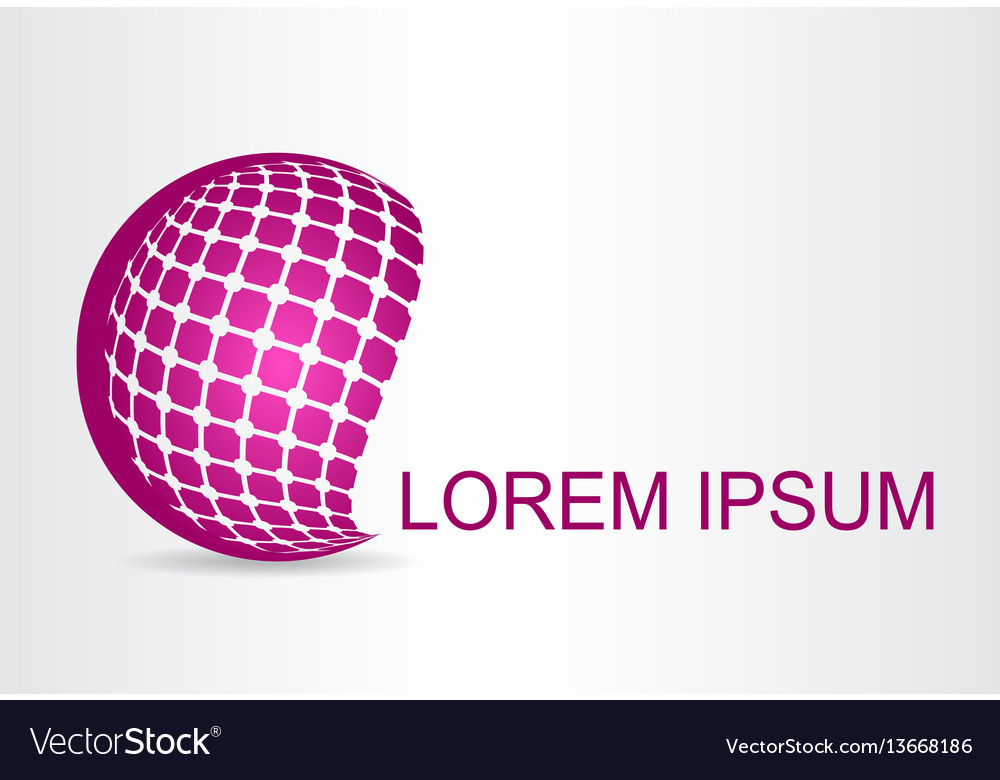 Logo stylized spherical surface with abstract Vector Image