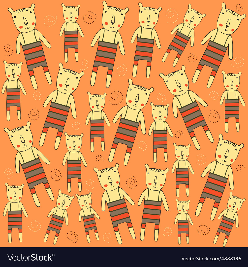 Seamless pattern with bears