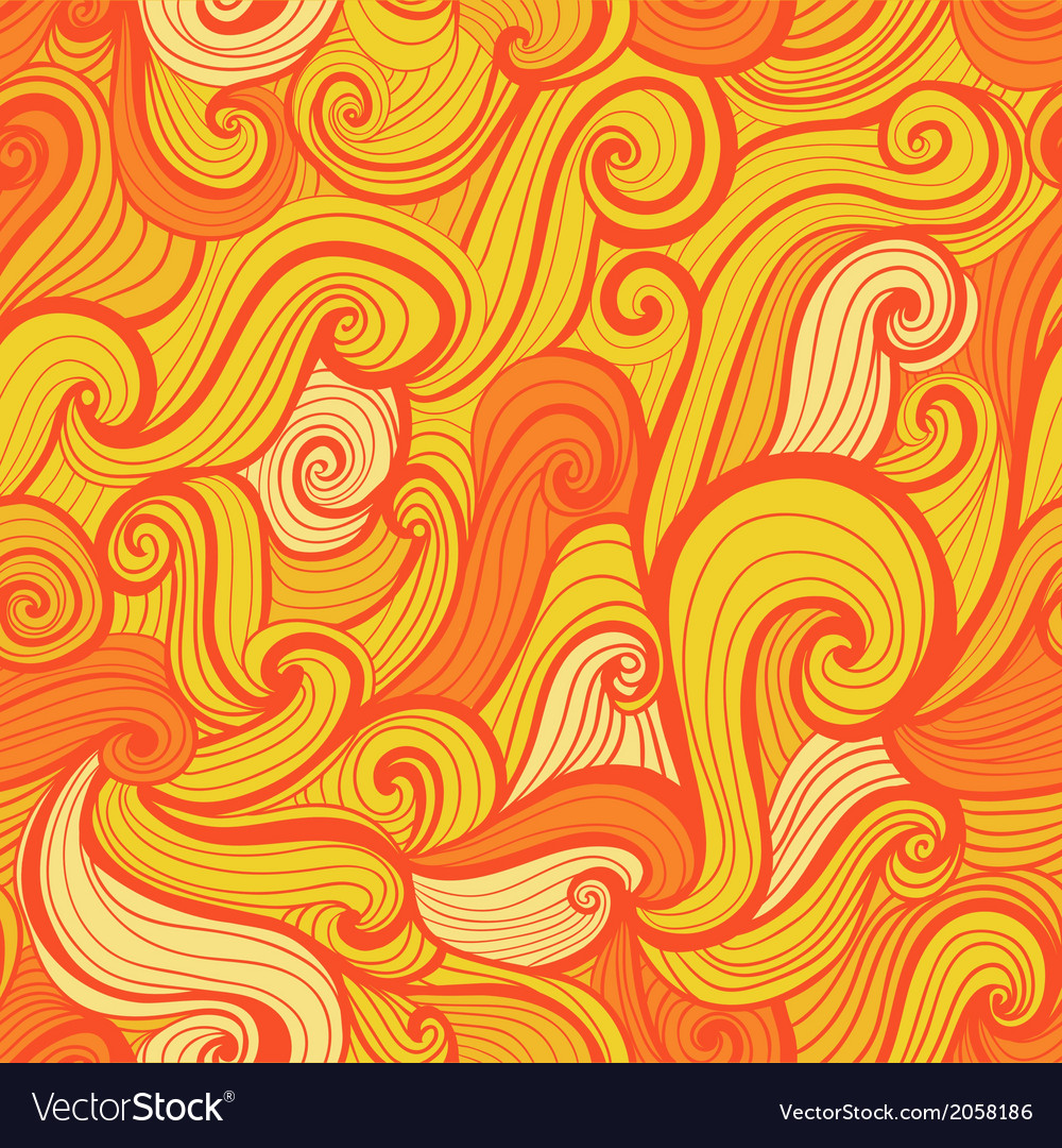 Seamless wave hand-drawn pattern waves background