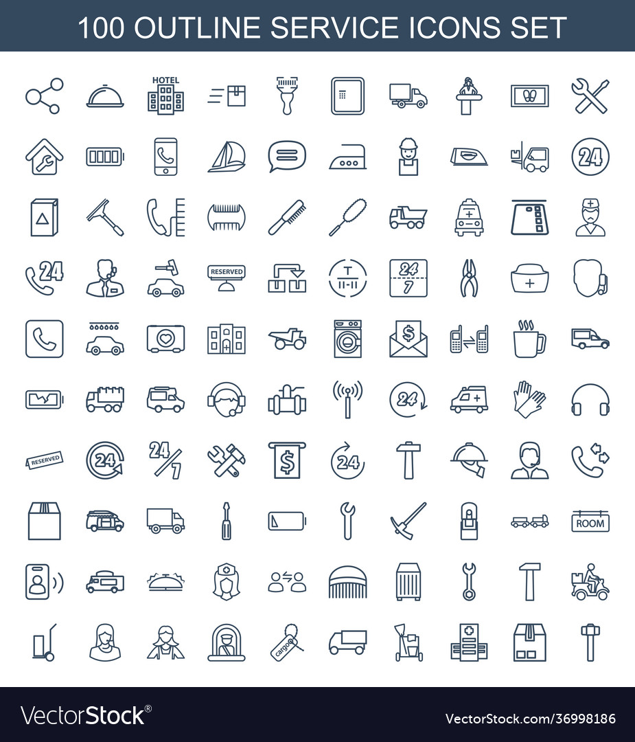 Service icons Royalty Free Vector Image - VectorStock