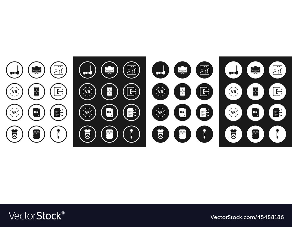 Set processor mobile and graphic password vector image Set processor mobile and graphic password