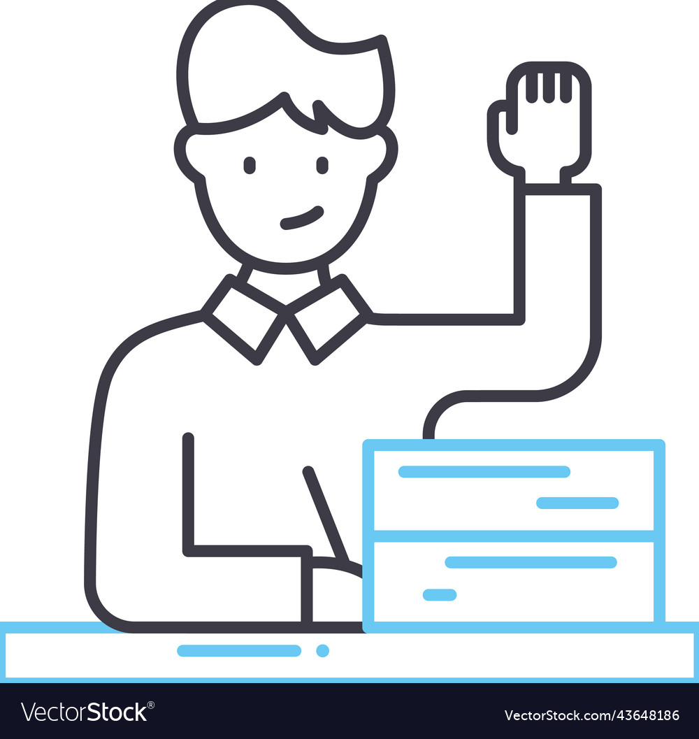 Signing contract line icon outline symbol