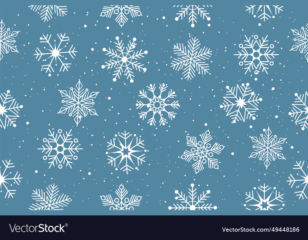 Simple christmas seamless snowflake pattern Vector Image