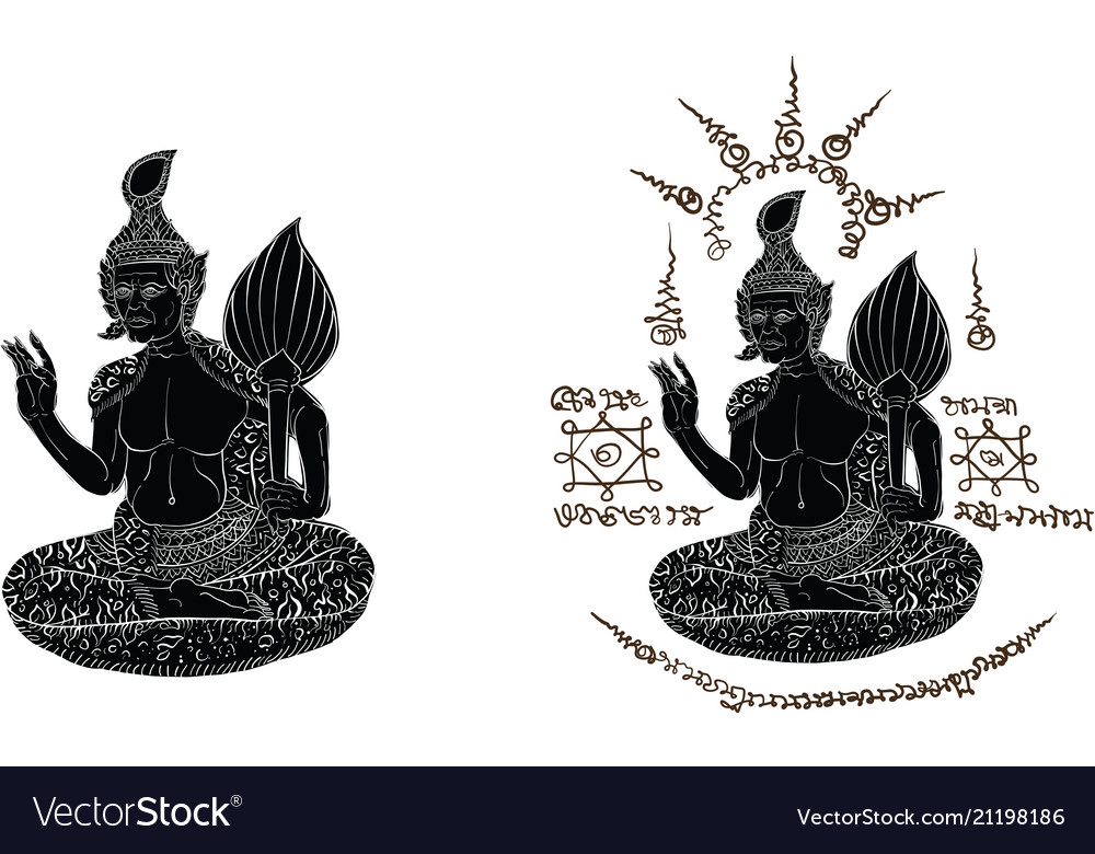 Thai Traditional Tattoo Royalty Free Vector Image