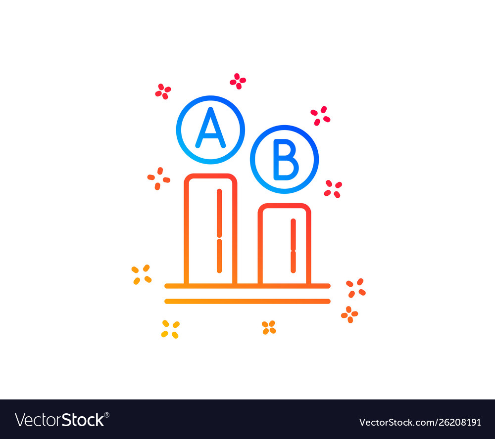Ab testing line icon ui test chart sign