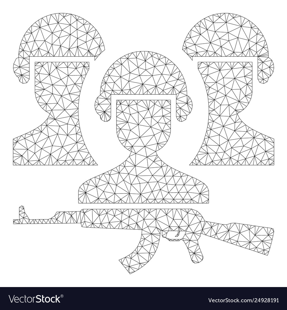 Army polygonal frame mesh vector image Army polygonal frame mesh
