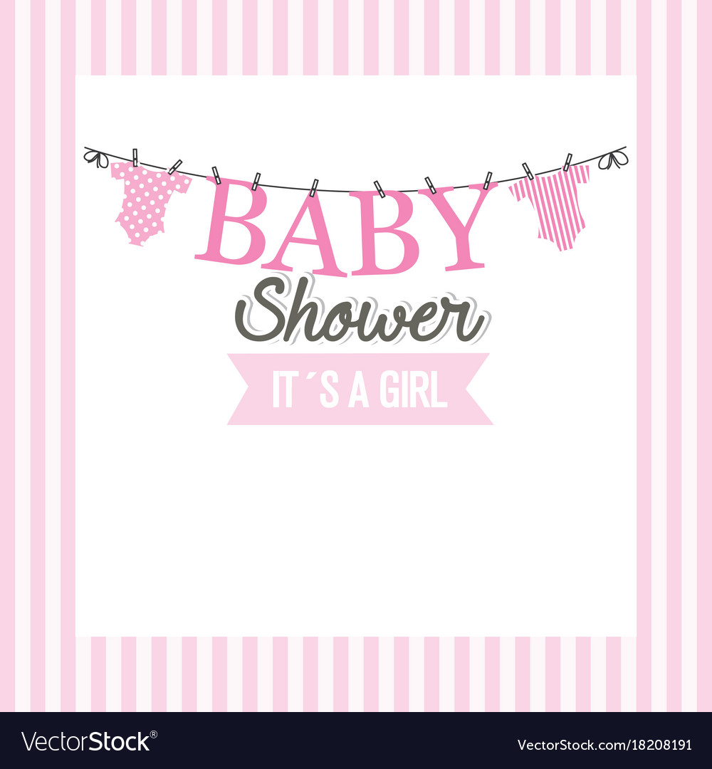 Baby shower girl Royalty Free Vector Image - VectorStock