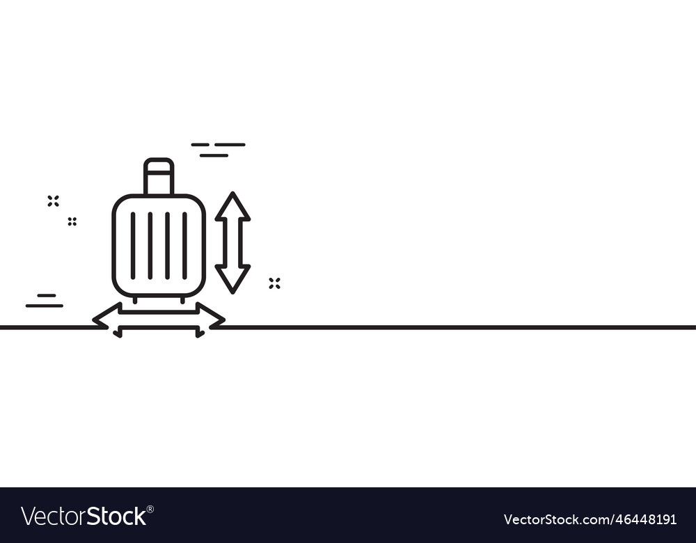 Carry-on baggage size line icon hand luggage