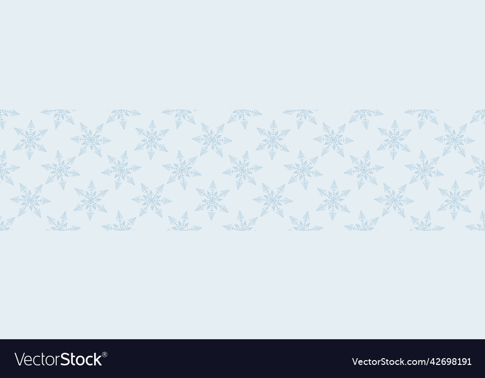 Christmas frozen snowflake seamless border Vector Image