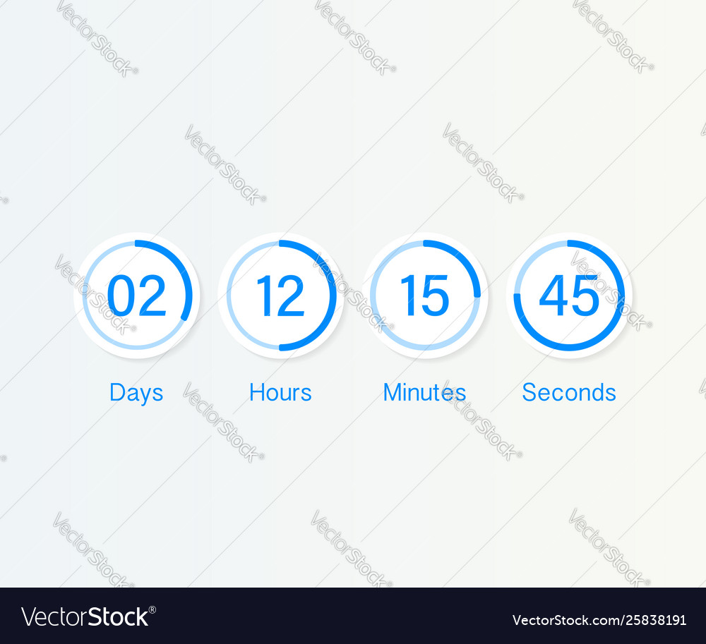 Countdown Taktzähler Timer ui app digital vector image Countdown Taktzähler Timer ui app digital