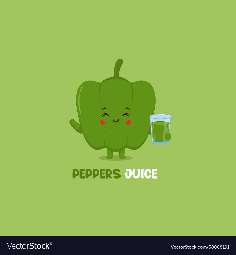 Cute smiling peppers juice character Royalty Free Vector