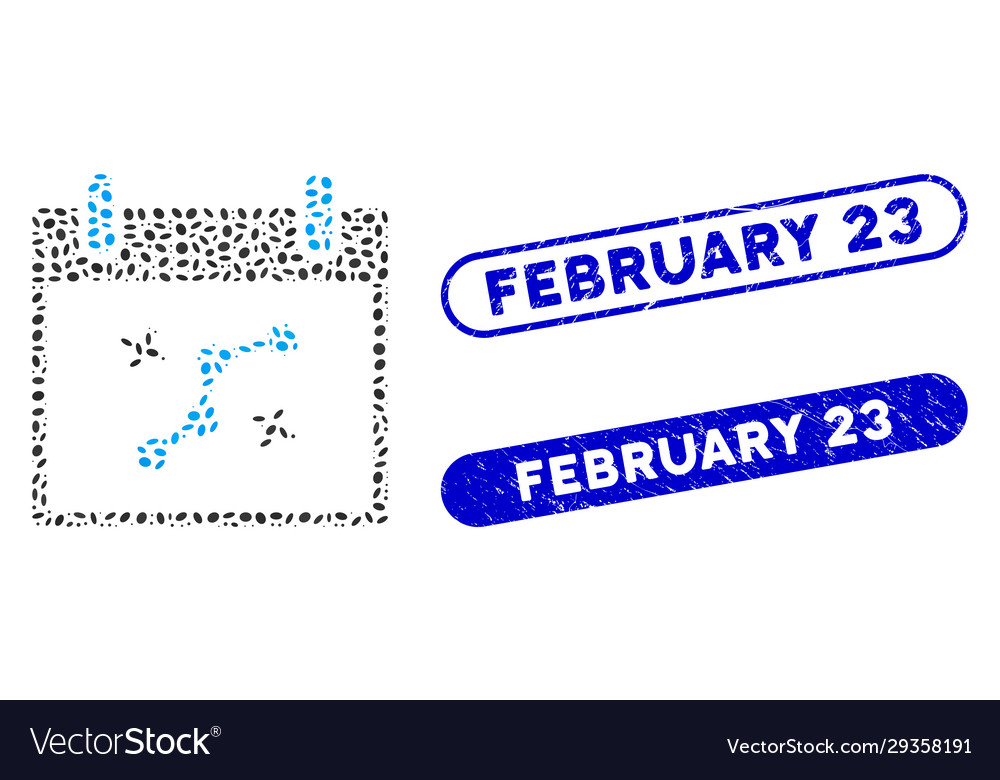 Elliptic mosaic path points calendar day vector image Elliptic mosaic path points calendar day
