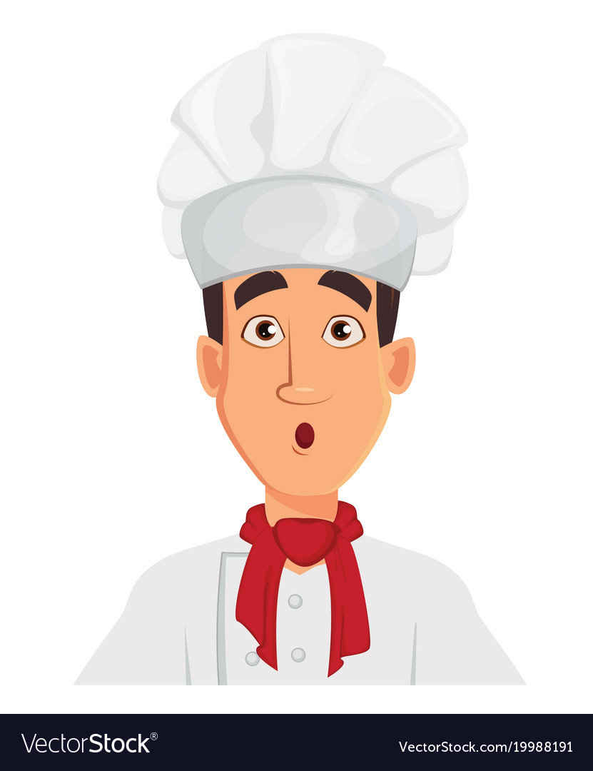 Face expression of chef man surprised