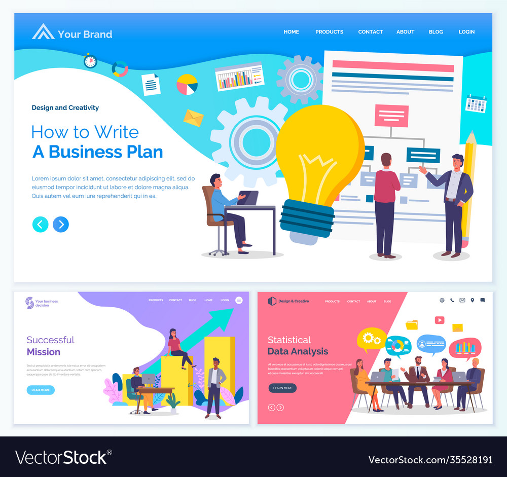 Flat design modern concept teamwork analyzing Vector Image Flat design modern concept teamwork analyzing