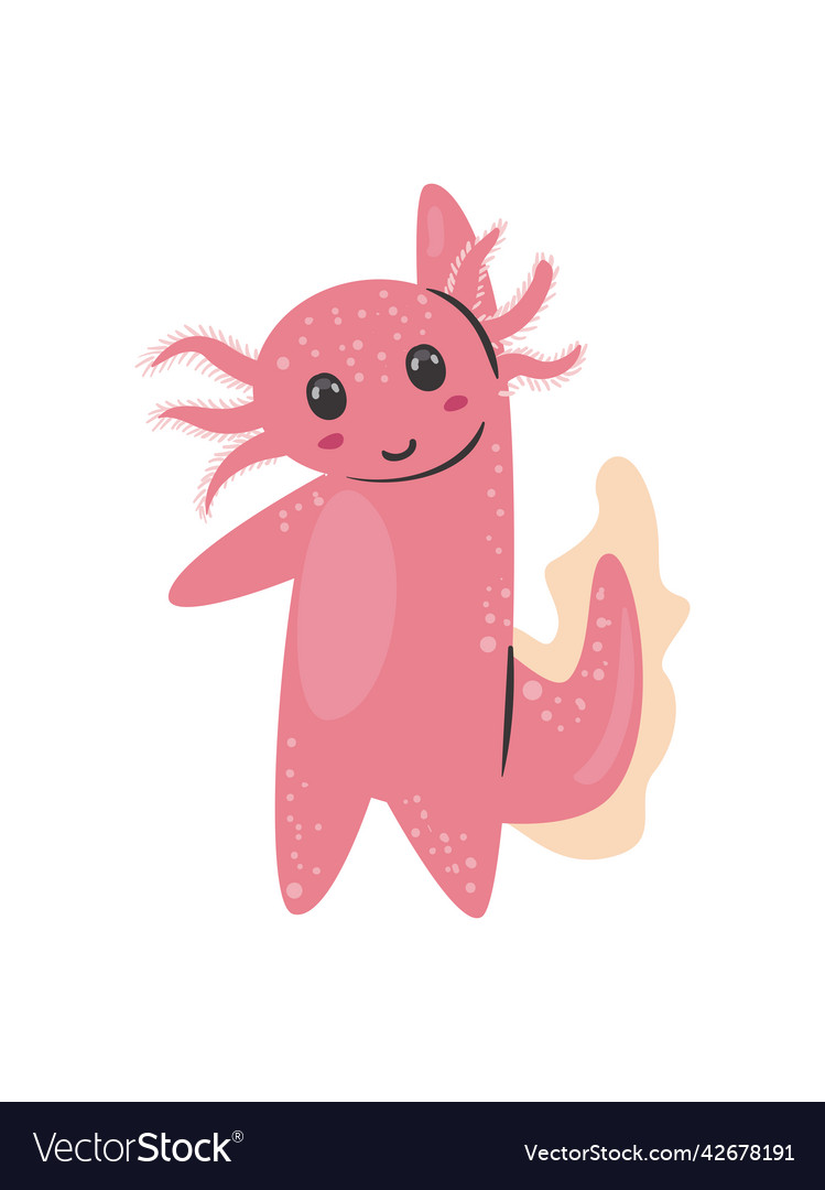 Flat Pink Axolotl Royalty Free Vector Image Vectorstock 1531