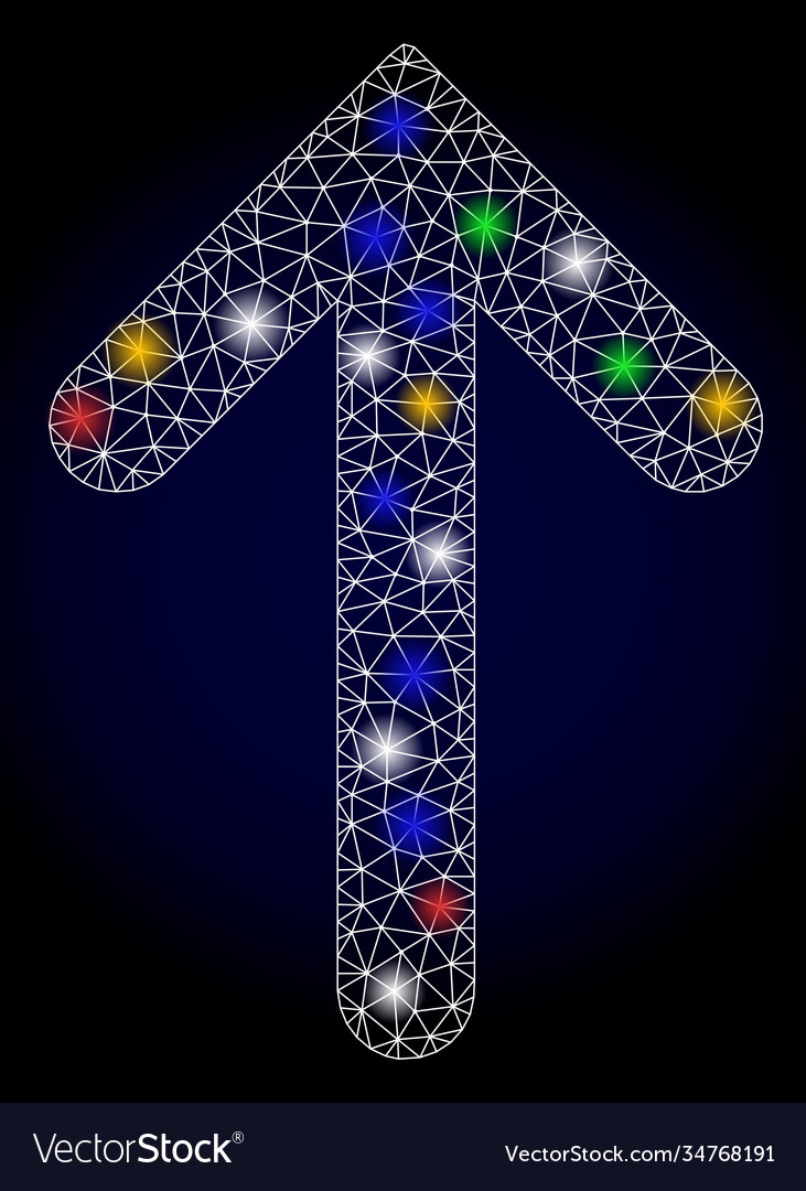 Glossy net up arrow with colored glare spots Vector Image Glossy net up arrow with colored glare spots