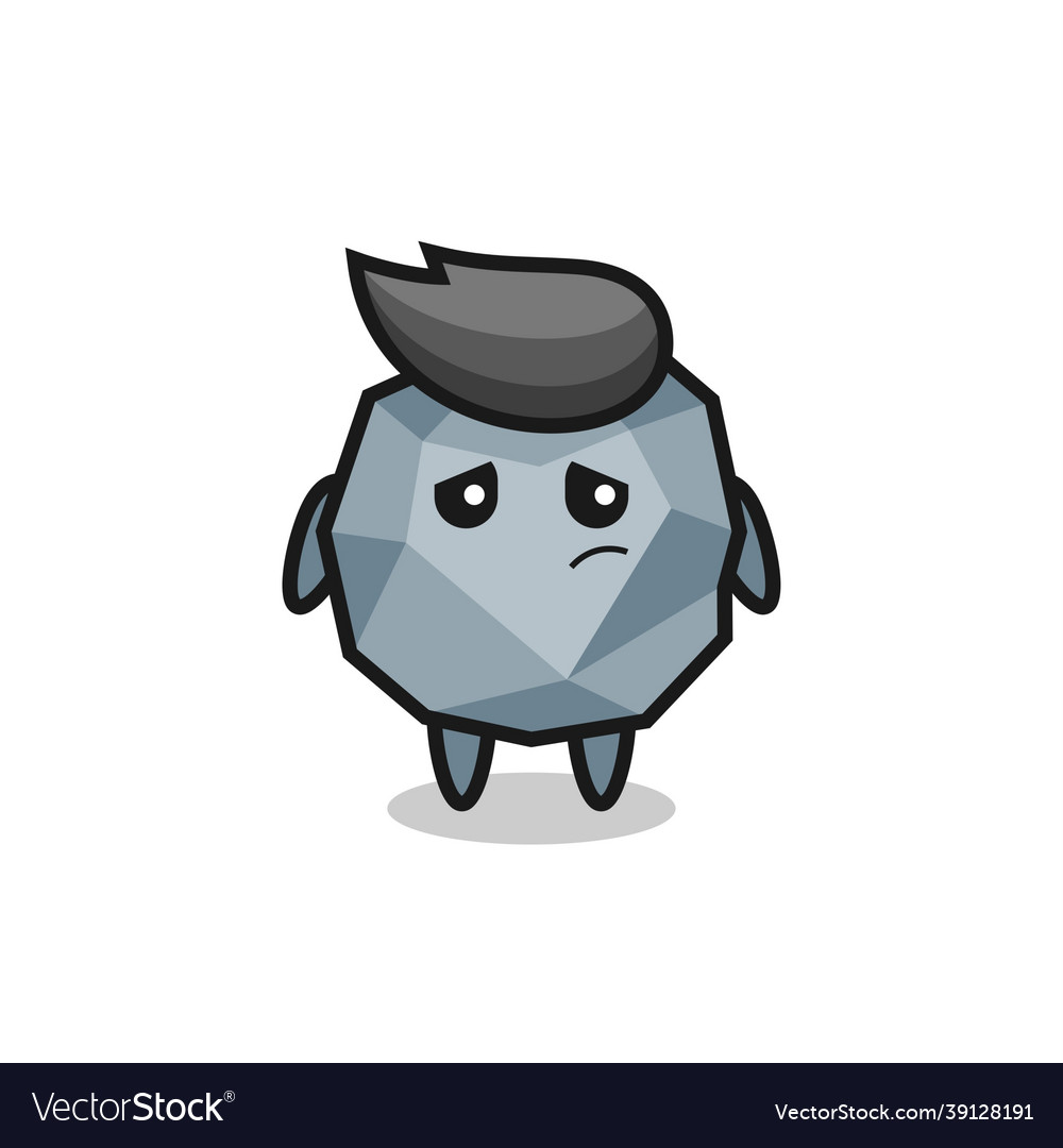 Lazy gesture of stone cartoon character