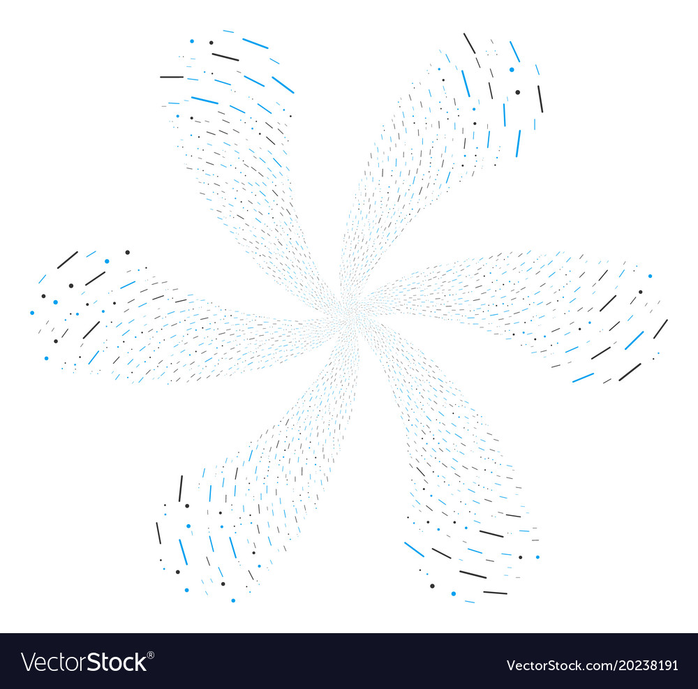 Lines and dots curl abstract flower