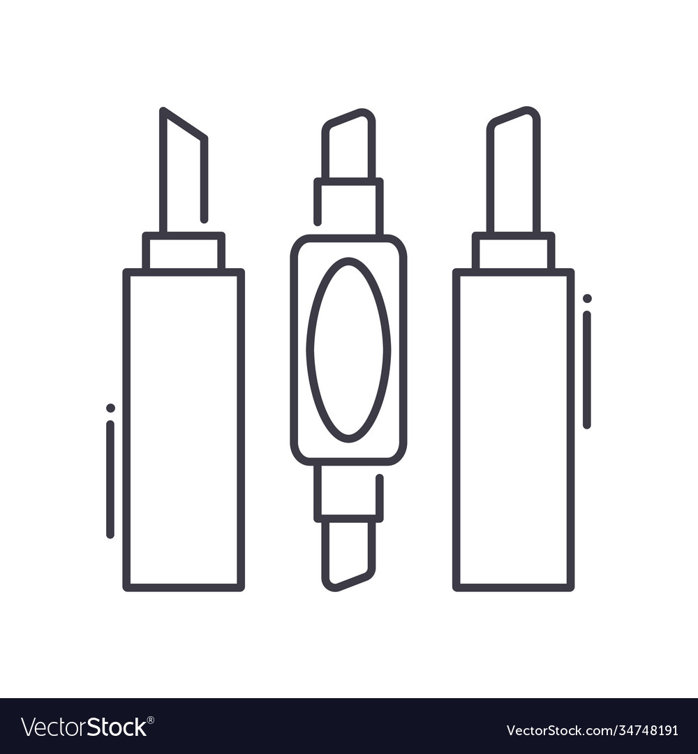 Makeup tools icon linear isolated