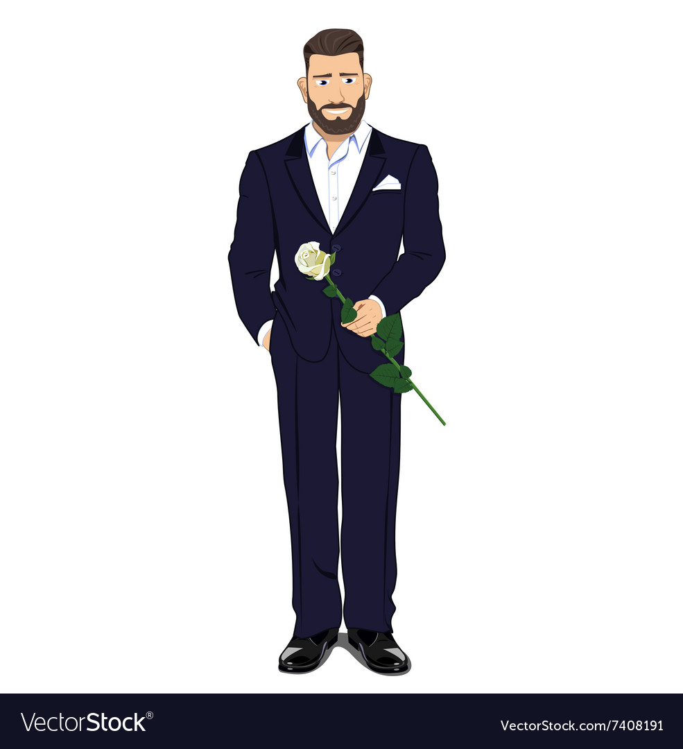 Man with a white rose