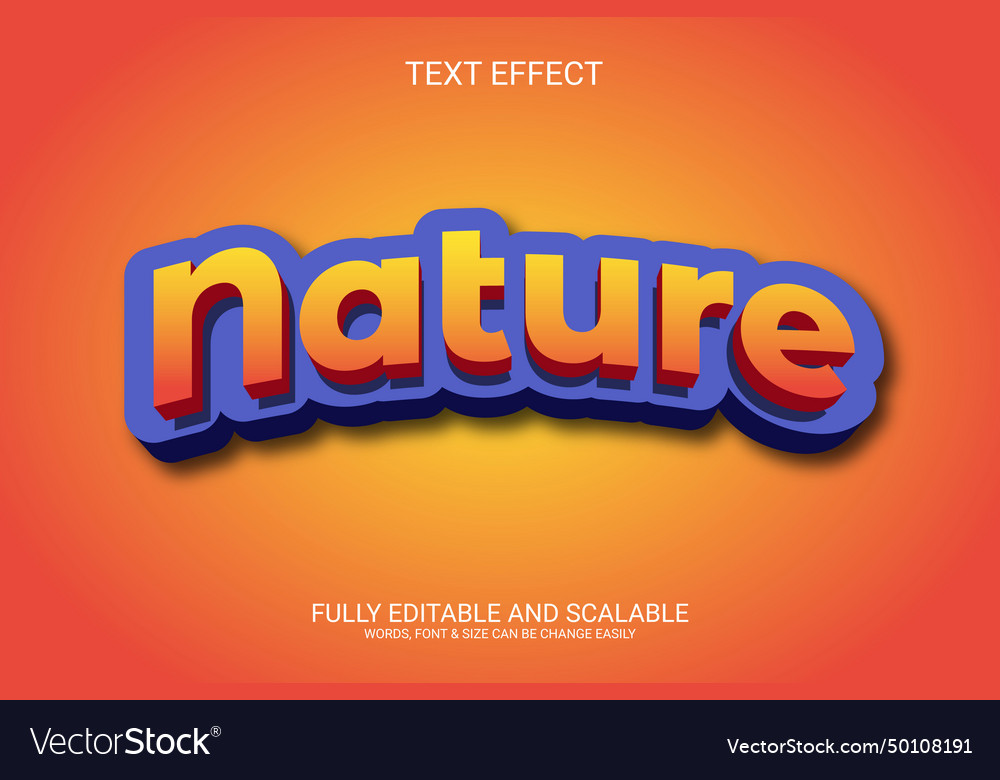 Nature eps 3d text effect design