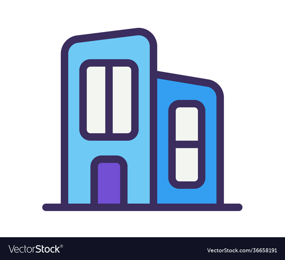 Office building working space single isolated vector image Office building working space single isolated