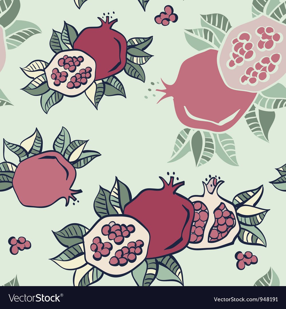 Pomegranate seamless background Royalty Free Vector Image