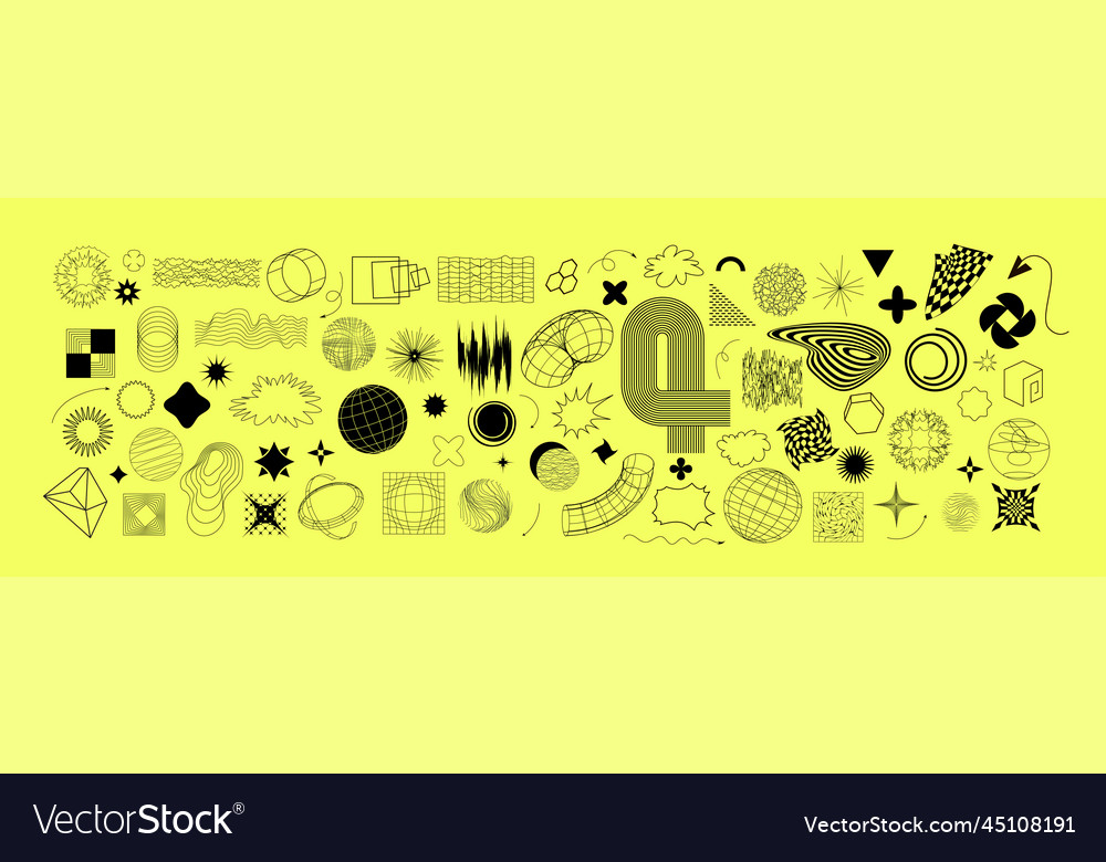 Retrofuturistic geometry design elements vector image Retrofuturistic geometry design elements