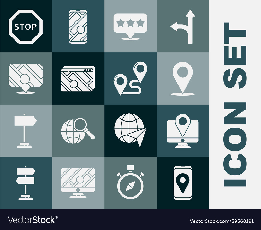 Set city map navigation monitor with location vector image Set city map navigation monitor with location
