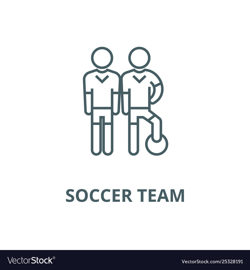 Soccer team line icon linear concept